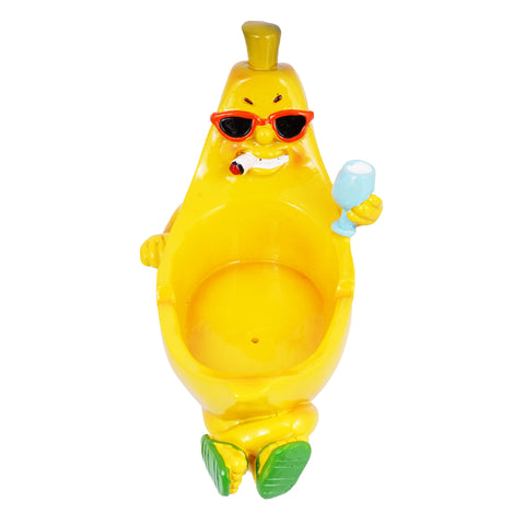 Banana Ashtray & Incense Burner – 6 x 3.5 x 3.5 Inch Hand-Painted Cold Cast Resin