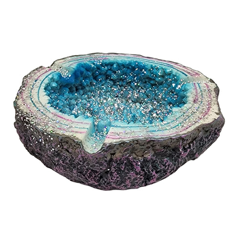 Sparkling Geode Ashtray – 4.5 Inch Blue Decorative Ash Tray