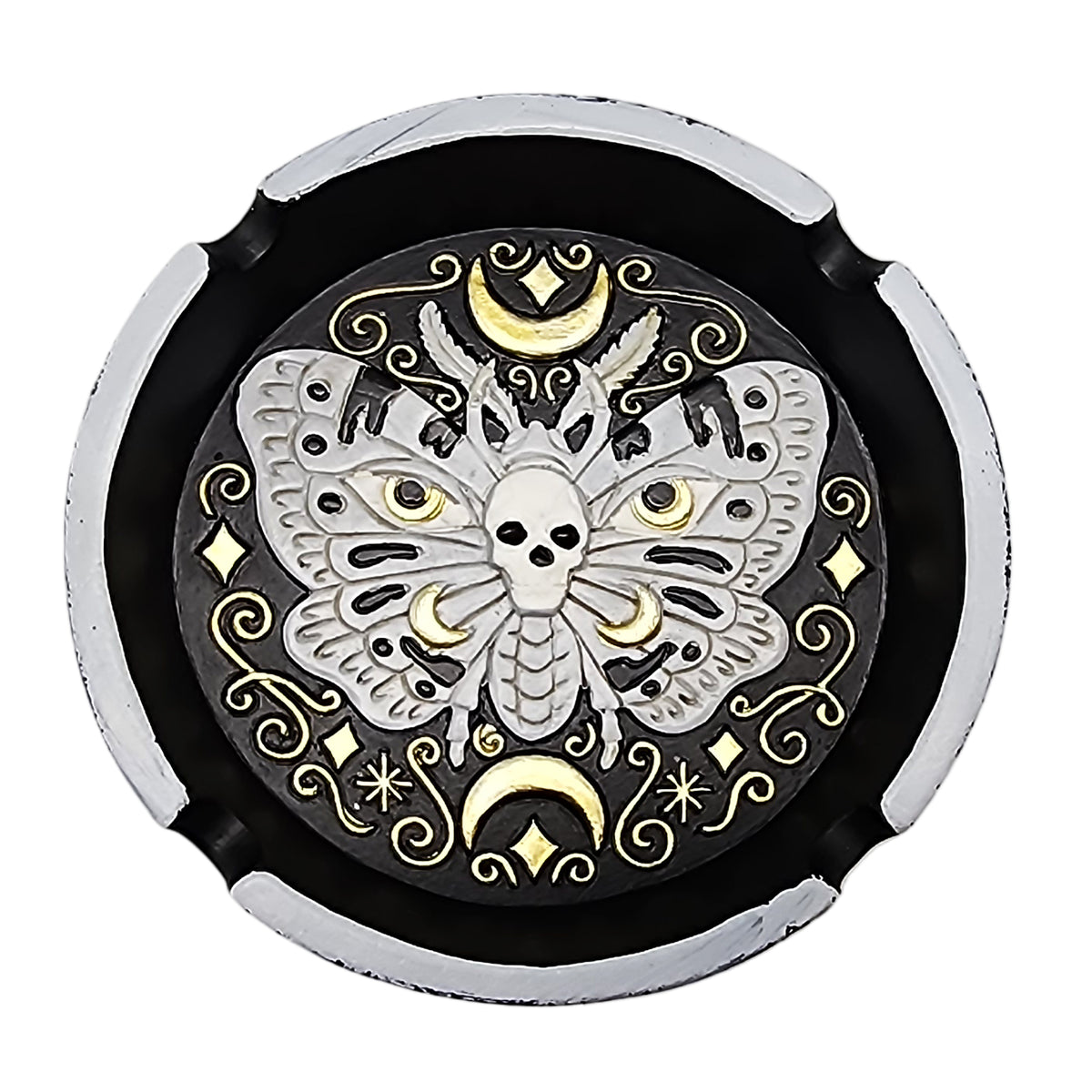 Death’s-head Hawkmoth Hand-Painted Ashtray – 4.25 Inch Decorative Moth Ash Tray