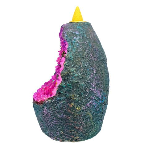 Buddha Crystal Cave Backflow Incense Burner LED Light Yoga