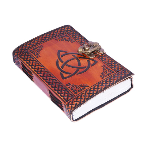 Red Embossed Leather Journal – 5x7 Handmade Notebook