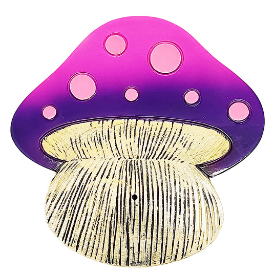 Flat Mushroom Incense Burner – 5.5 x 5 Inch Hand-Painted Cold Cast Resin Incense Holder