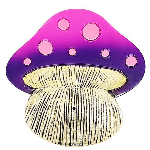 Flat Mushroom Incense Burner – 5.5 x 5 Inch Hand-Painted Cold Cast Resin Incense Holder