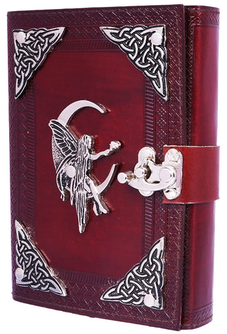 Metal Fairy Leather Journal 5x7 – Handmade Embossed Fairy Notebook