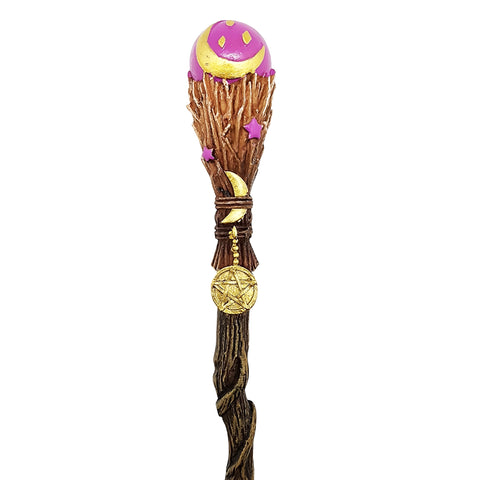 Broom Magic Wand – 9.5-Inch Fantasy Witch Wand