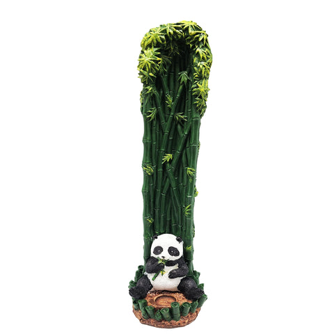 Bamboo Panda Standing Incense Burner 10.5 Inch – Decorative Panda Incense Holder for Stick