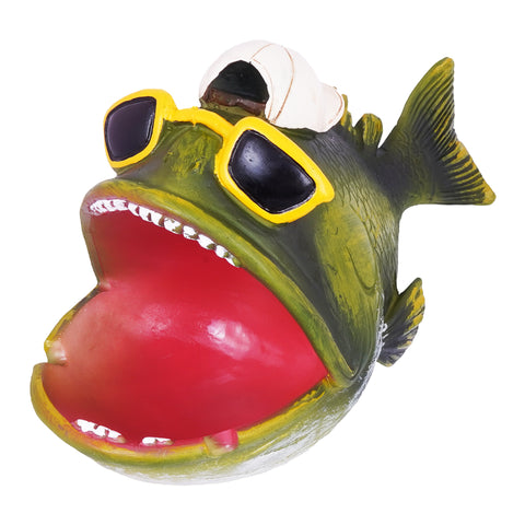 BIG Cool Fish Ashtray – 7 x 4 x 3 Inch Hand-Painted Cold Cast Resin