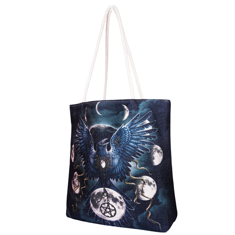 Sinister Wings Techno Jute Tote Bag – 17 x 15 x 4.5 Inch | Eco-Friendly Durable Shopping Shoulder Bag