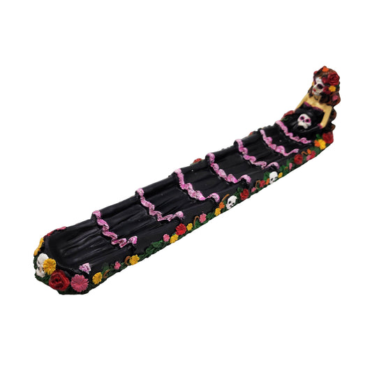 Day of The Dead Incense Burner 10" Resin Skeleton Incense Holder