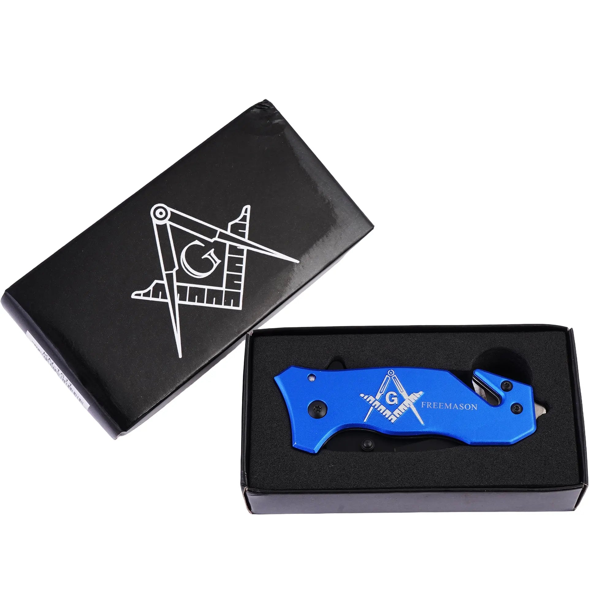 Masonic Folding Knife Expertly Crafted, Durable Tool with Engraved Masonic Emblems for Everyday Use, Ceremonial Purposes, & Collectors – Symbolizing Tradition & Superior Craftsmanship Practical Design (Blue) Trendy Zone 21