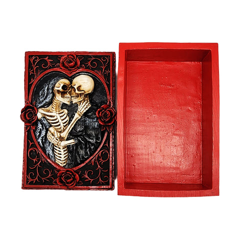 Skeleton Lovers Trinket Box – 5.5 x 3.5 x 2 Inch Hand-Painted Cold Cast Resin