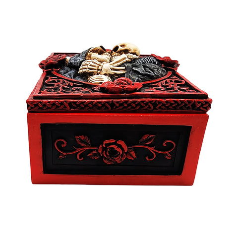 Skeleton Lovers Trinket Box – 5.5 x 3.5 x 2 Inch Hand-Painted Cold Cast Resin