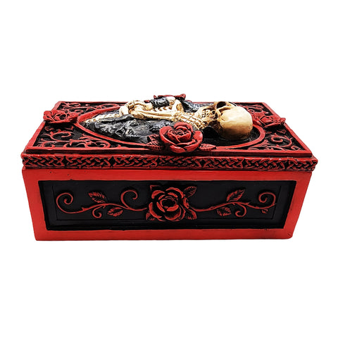 Skeleton Lovers Trinket Box – 5.5 x 3.5 x 2 Inch Hand-Painted Cold Cast Resin