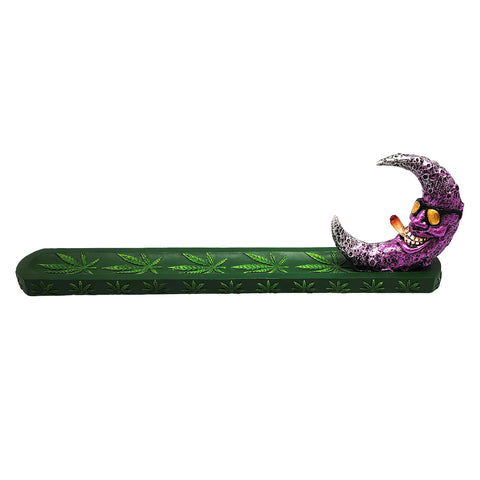 Cool Stoner Moon Incense Burner – 11 Inch Hand-Painted Cold Cast Resin