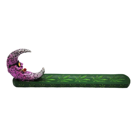 Cool Stoner Moon Incense Burner – 11 Inch Hand-Painted Cold Cast Resin