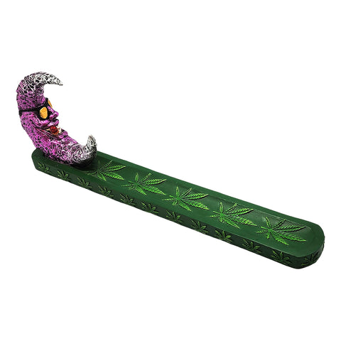 Cool Stoner Moon Incense Burner – 11 Inch Hand-Painted Cold Cast Resin