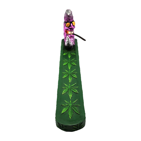 Cool Stoner Moon Incense Burner – 11 Inch Hand-Painted Cold Cast Resin
