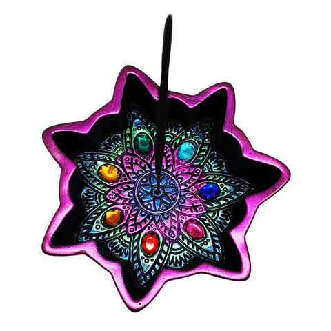 Chakra with Stones – 4.5 Inch Handcrafted Resin Ashtray
