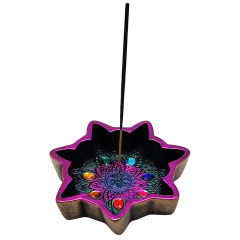 Chakra with Stones – 4.5 Inch Handcrafted Resin Ashtray