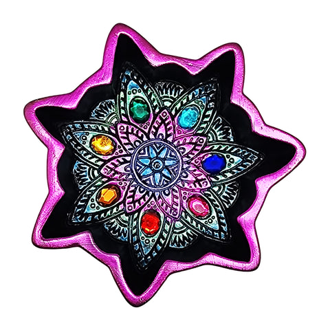 Chakra with Stones – 4.5 Inch Handcrafted Resin Ashtray