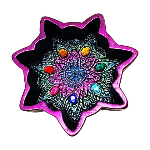 Chakra with Stones – 4.5 Inch Handcrafted Resin Ashtray