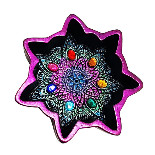 Chakra with Stones – 4.5 Inch Handcrafted Resin Ashtray