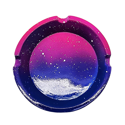 Novelty Space Galaxy Design Round Resin Ashtray–4-Inch Wide Cosmic Accessory