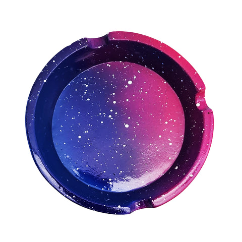 Novelty Space Galaxy Design Round Resin Ashtray–4-Inch Wide Cosmic Accessory