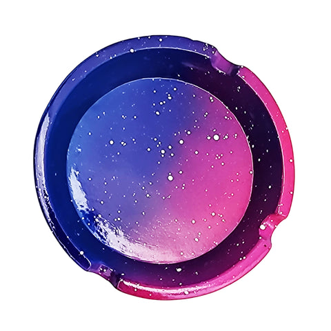 Novelty Space Galaxy Design Round Resin Ashtray–4-Inch Wide Cosmic Accessory
