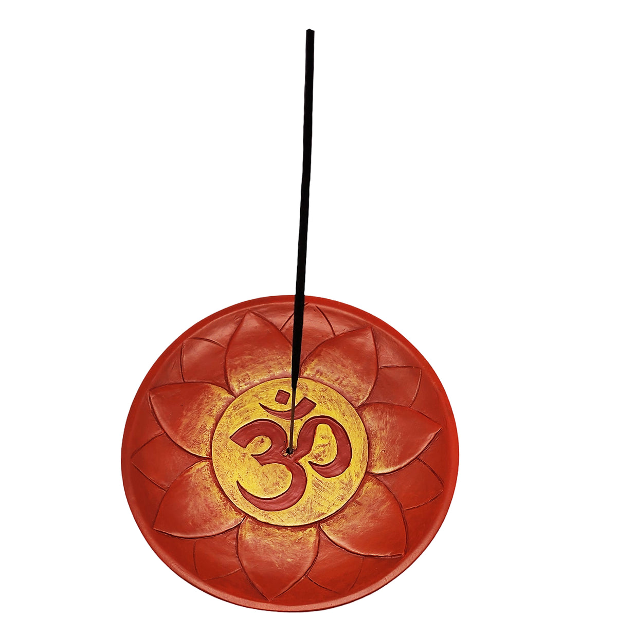 Om Incense Burner – 5 Inch Hand Painted Cold Cast Resin
