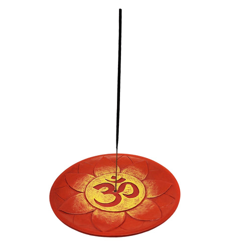 Om Incense Burner – 5 Inch Hand Painted Cold Cast Resin