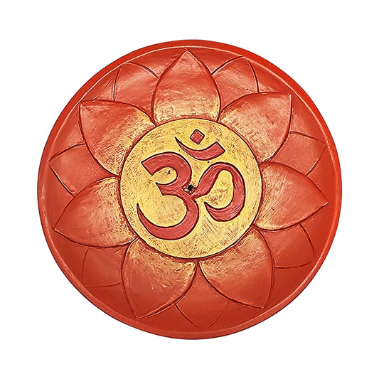 Om Incense Burner – 5 Inch Hand Painted Cold Cast Resin