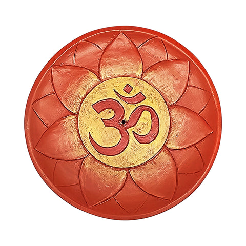 Om Incense Burner – 5 Inch Hand Painted Cold Cast Resin