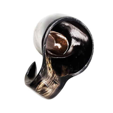 Genuine Goblet – 6.5 Viking Horn Novelty Drinking Vessel w/Handle & Wood Base, Cosplay Renaissance Faire Goblet