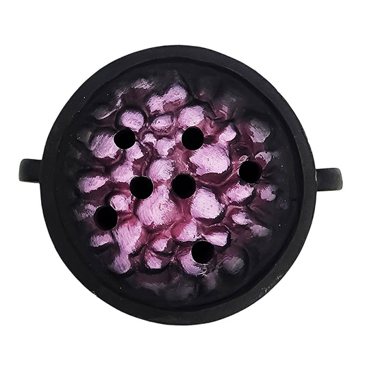 Black Cauldron Incense Cone Burner – 3" Mini Witchy Cauldron with Pentagram Design, Heat-Resistant Resin