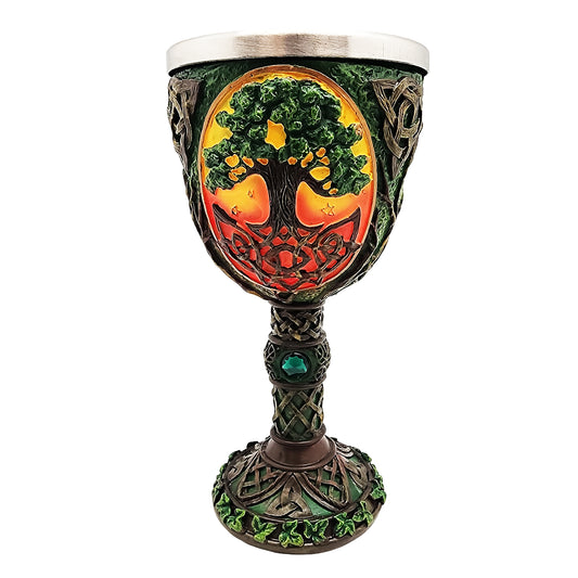 Tree of Life Goblet – 7.5 Inch Multicolor Decorative Chalice with Stainless Steel Insert for Home Décor & Collectors