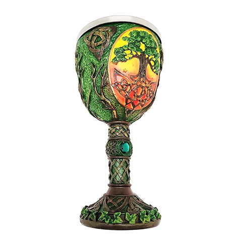 Tree of Life Goblet – 7.5 Inch Multicolor Decorative Chalice with Stainless Steel Insert for Home Décor & Collectors