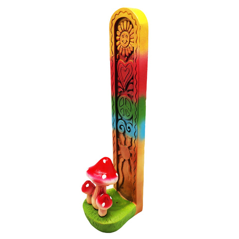 Groovy Mushroom Stick Incense Burner – 9.25 Inch Colorful Mushroom Incense Holder