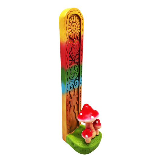 Groovy Mushroom Stick Incense Burner – 9.25 Inch Colorful Mushroom Incense Holder