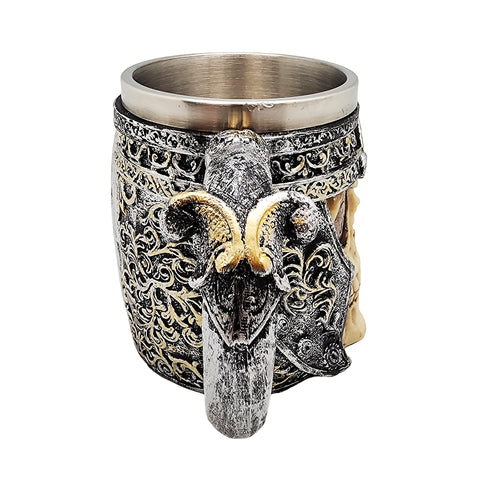 Multicolor Skull Mug with Stainless Steel Insert – 5 x 7 Inch Decorative Drinkware for Home & Collectors