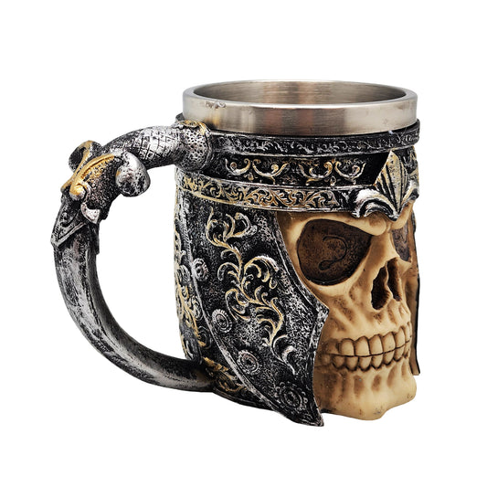 Multicolor Skull Mug with Stainless Steel Insert – 5 x 7 Inch Decorative Drinkware for Home & Collectors