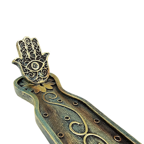 Hamsa Boat Incense Burner – 11 Inch Hamsa Hand Incense Holder
