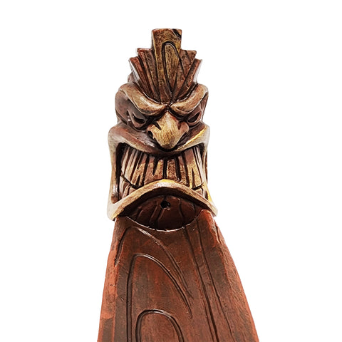 Angry Tiki Mask Face Incense Burner – Decorative Tribal Tiki Incense Holder