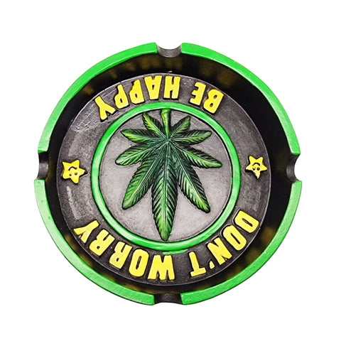 Don’t Worry Be Happy Leaf Ashtray – 4.25 Inch Round