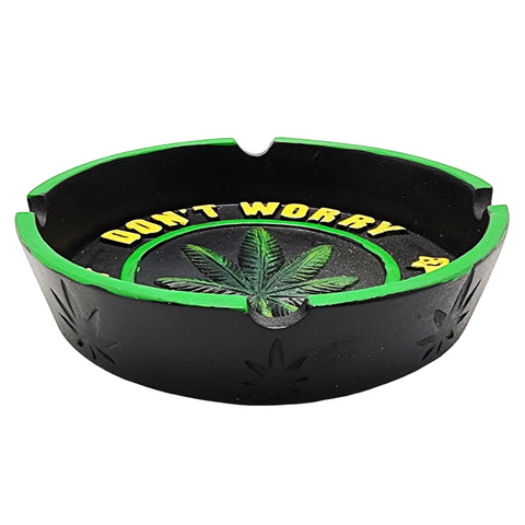 Don’t Worry Be Happy Leaf Ashtray – 4.25 Inch Round