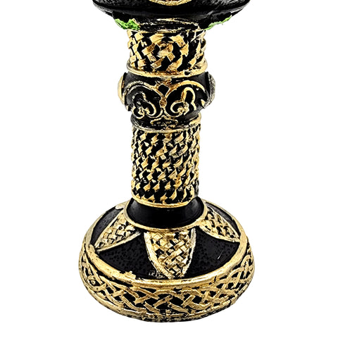 Magickal Cat on Pentagram Goblet 7 x 3 Inches – Hand-Painted Cold Cast Resin