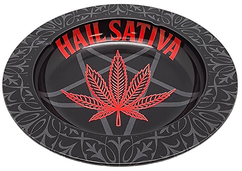 Hail Sativa Tin Ashtray – 5.5" Round Metal Ashtray
