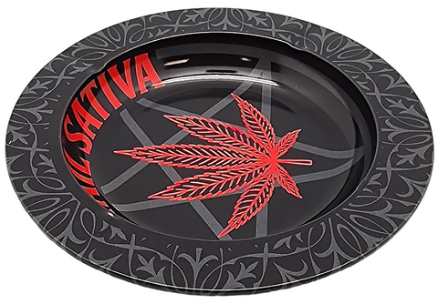 Hail Sativa Tin Ashtray – 5.5" Round Metal Ashtray