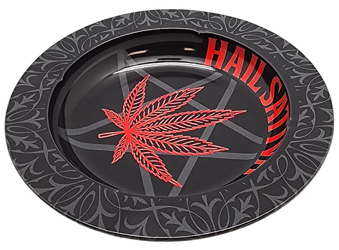 Hail Sativa Tin Ashtray – 5.5" Round Metal Ashtray