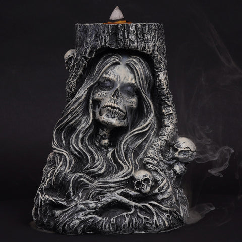Female Reaper Backflow Incense Burner 6 Inches